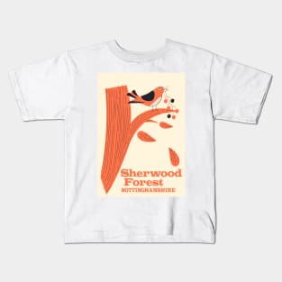 sherwood Forest Nottinghamshire travel poster Kids T-Shirt